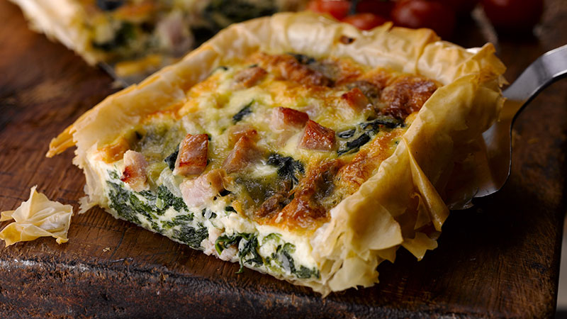 Bacon Spinach & Blue Cheese Tart