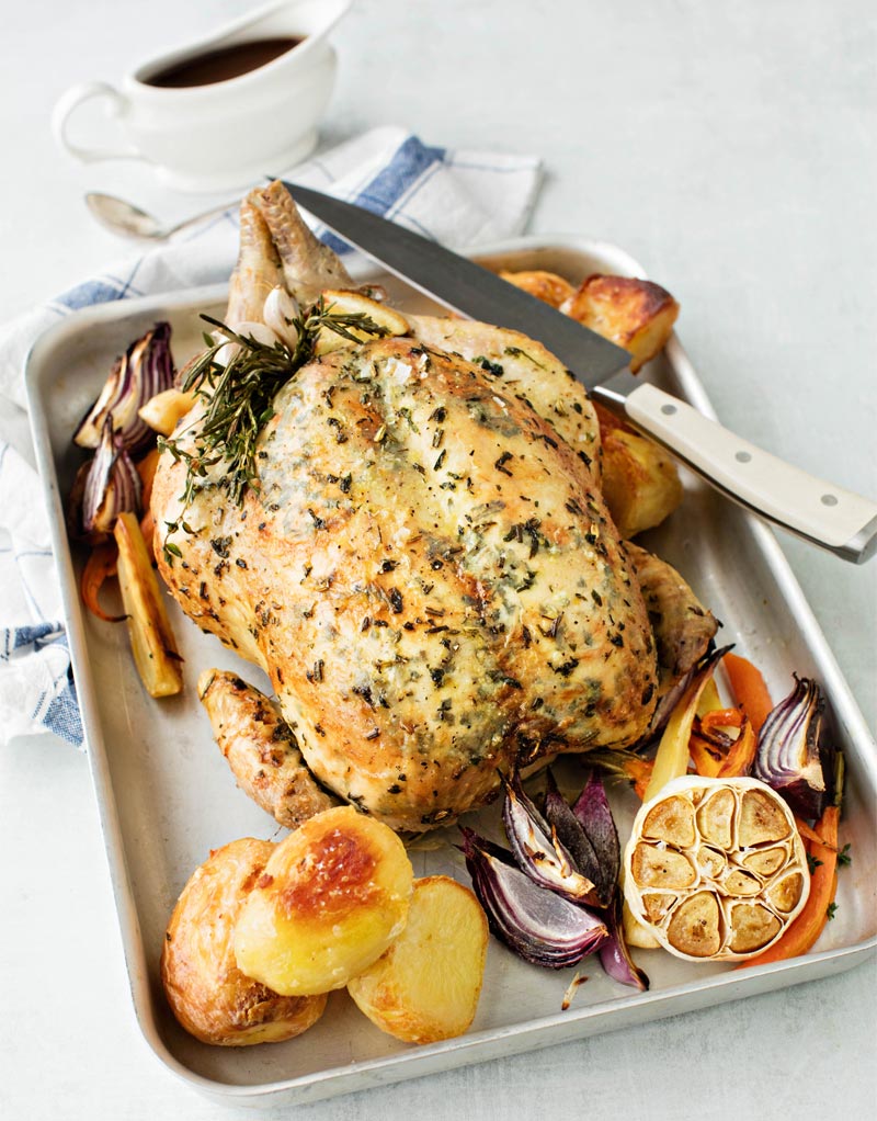 Roast Chicken with Herby Butter