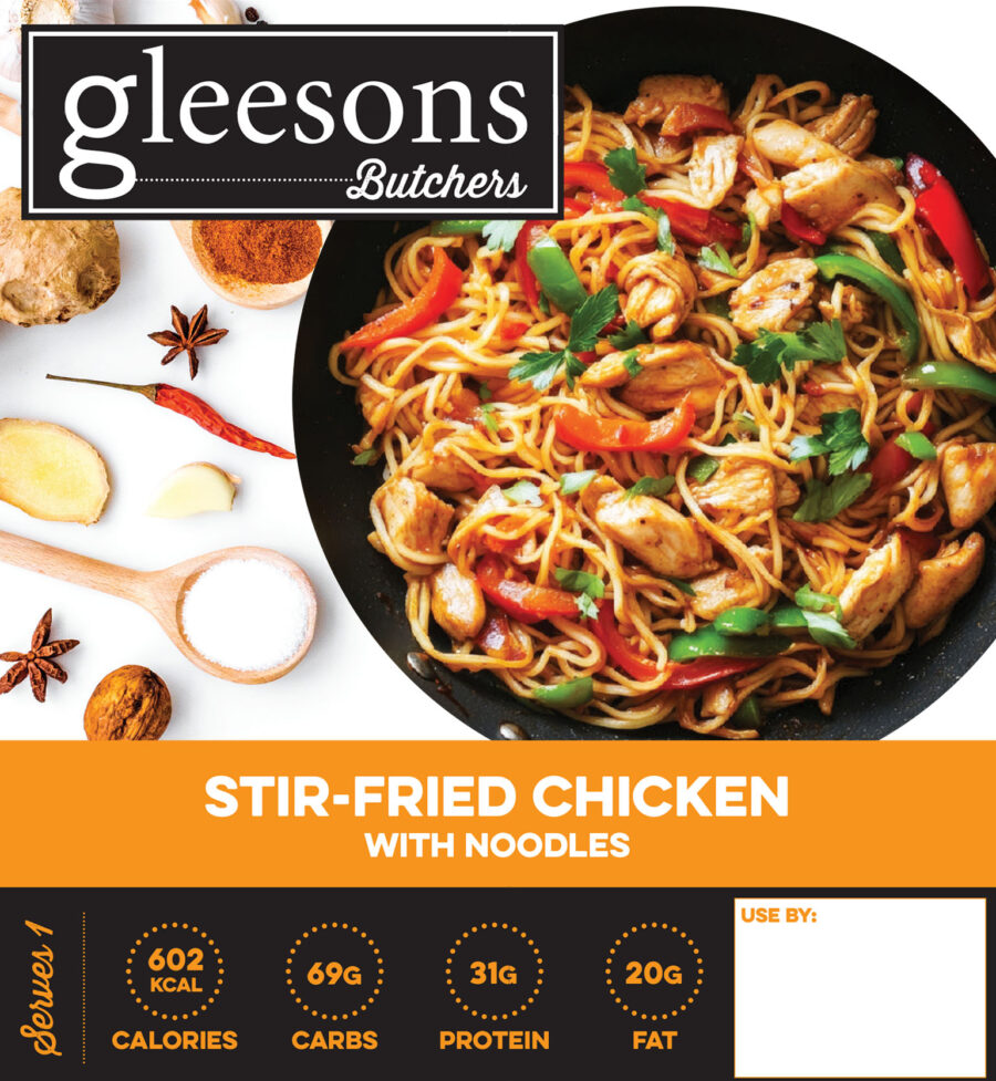 stir fried chicken and noodle ready meal